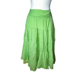 Y2k vintage midi green cotton skirt sz m